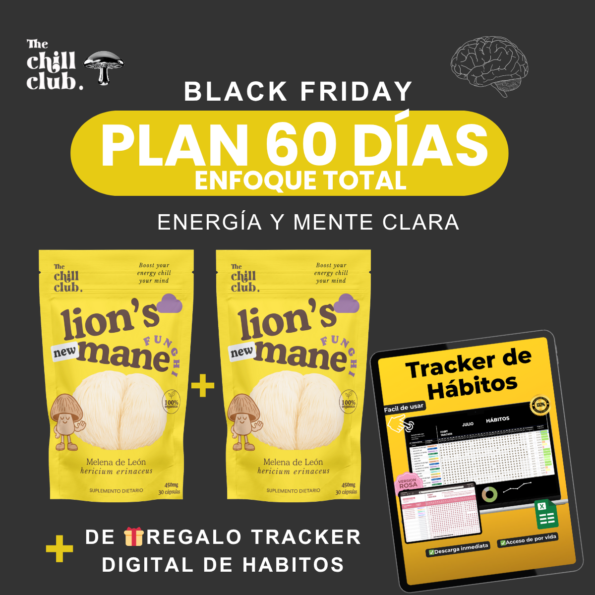 Melena de León- Enfoque 30 capsulas 450mg